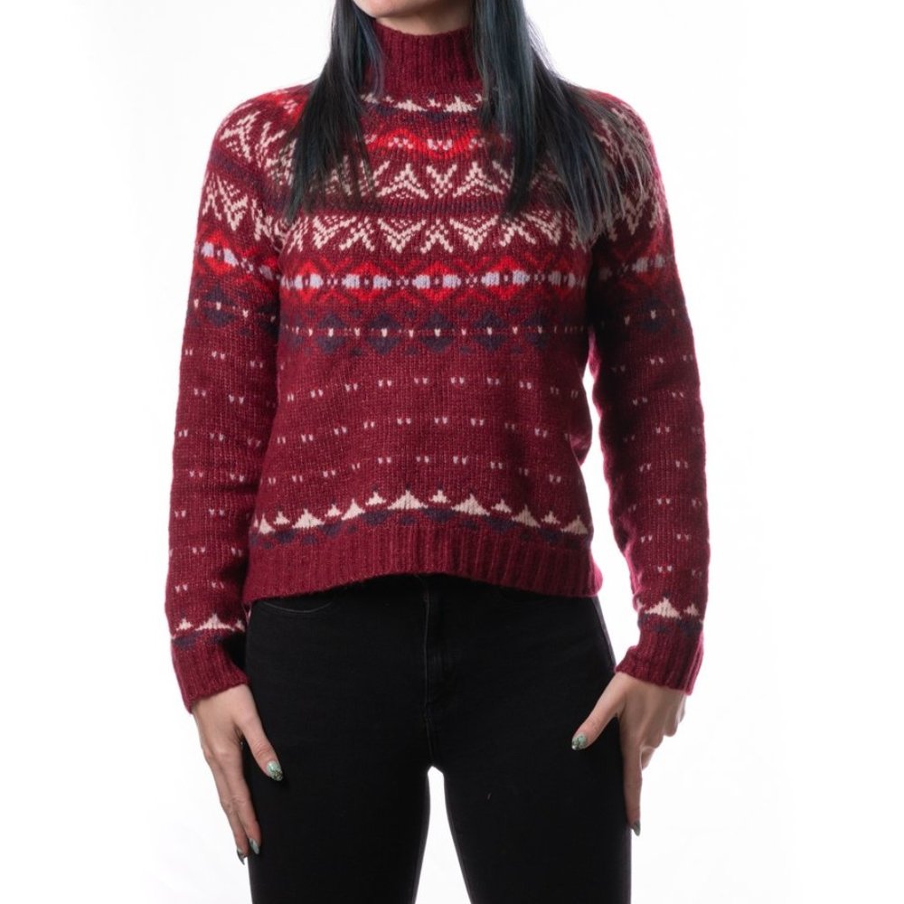 American Eagle Fairisle Mock Neck Sweater